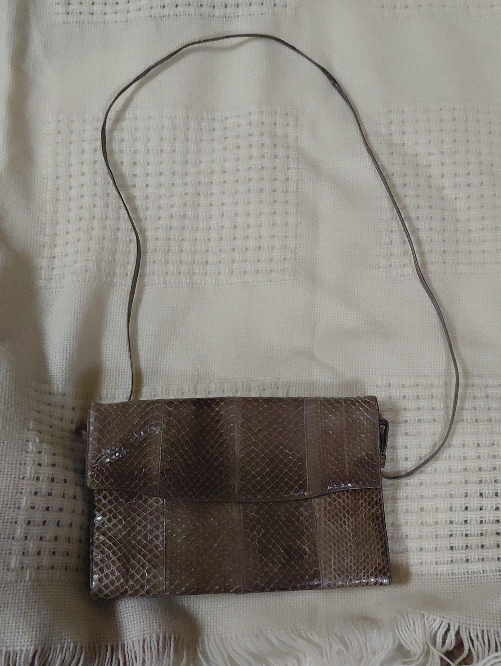 Women’s Brown Textured Crossbody Bag - Unbranded